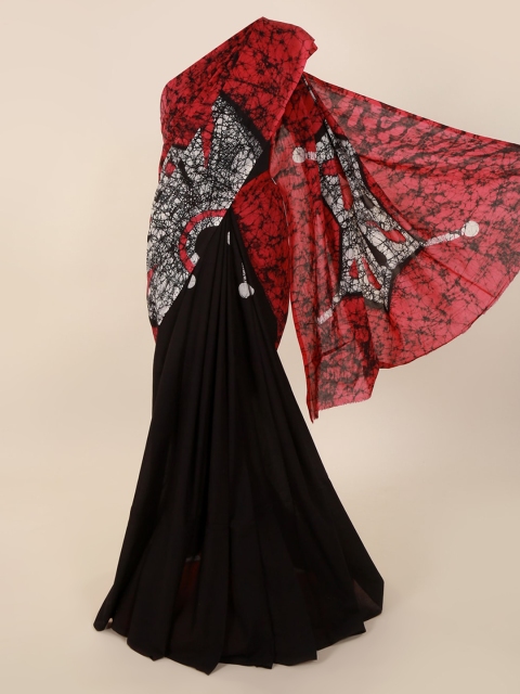 

Pothys Black & Red Pure Cotton Printed Saree