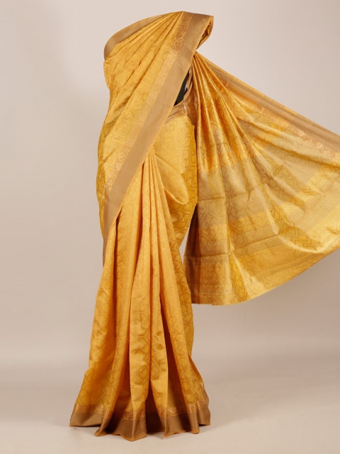

Pothys Yellow Woven Design Jute Silk Saree
