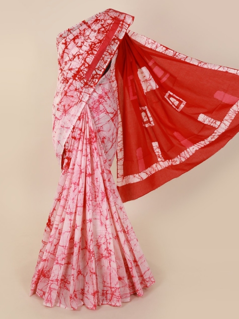 

Pothys Pink & Red Pure Cotton Printed Saree