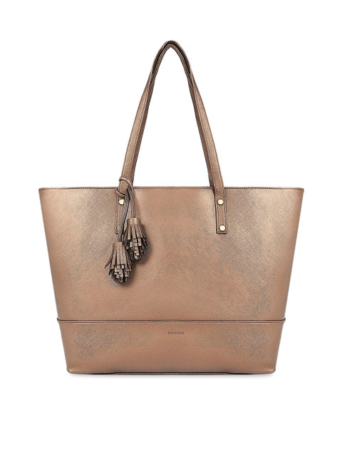 

Toteteca Gold-Toned Solid Tote Bag
