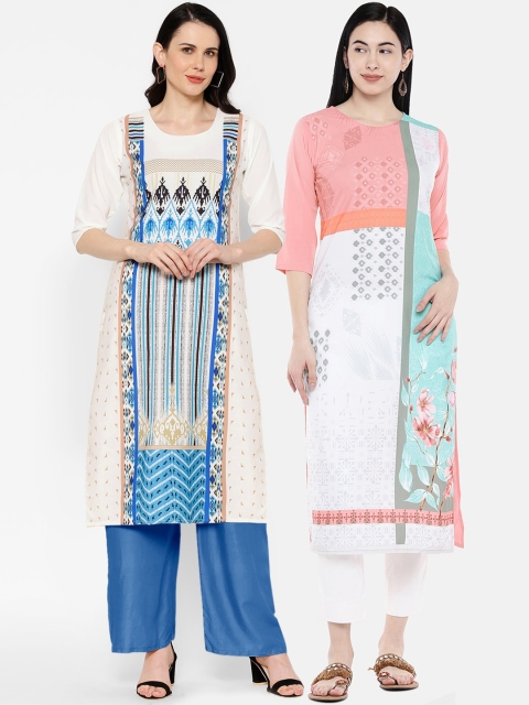 

7Threads Women Multicoloured Printed Straight Kurta, Multi