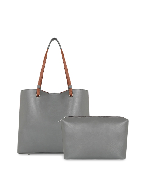 

Toteteca Grey Solid Tote Bag