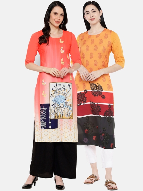 

7Threads Women Multicoloured Printed Straight Kurta, Multi