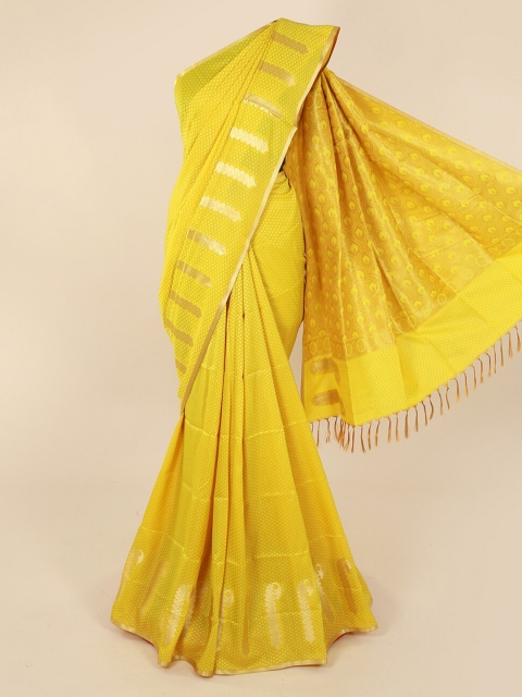 

Pothys Yellow Striped Saree