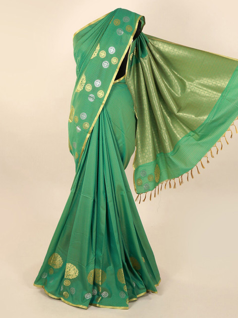 

Pothys Sea Green Solid Saree