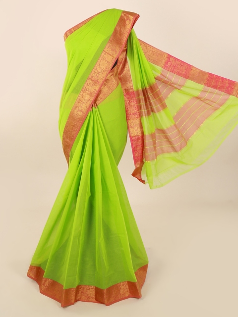 

Pothys Green Solid Saree