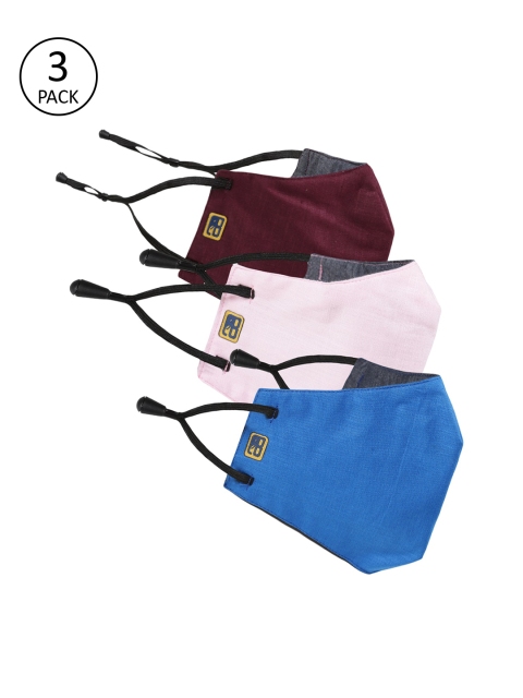 

Balista Unisex Pack of 3 Solid 4-Ply Reusable Cloth Masks, Maroon