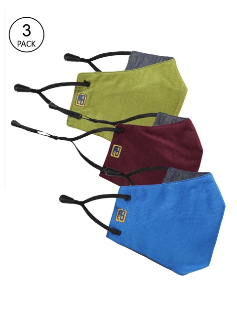 

Balista Unisex Pack Of 3 Solid 4-Ply Outdoor Protective Masks, Maroon