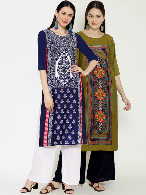 

7Threads Women Multicoloured Printed Straight Kurta, Multi