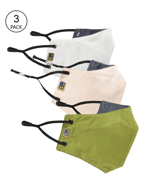 

Balista Unisex Pack Of 3 Solid 4-Ply Cloth Face Masks, Green
