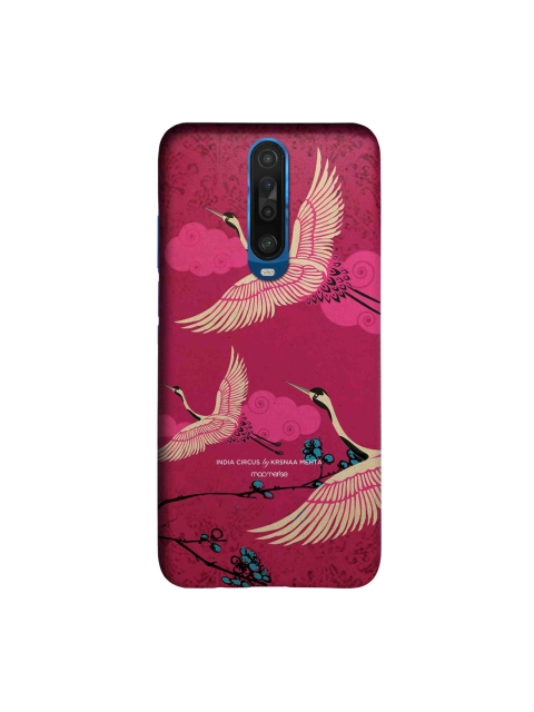 

macmerise Pink & Beige Flying Flamingoes Sleek Xiaomi Poco X2 Back Case, Maroon