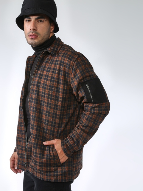 

Blue Saint Men Navy Blue Checked Lightweight Tailored Jacket