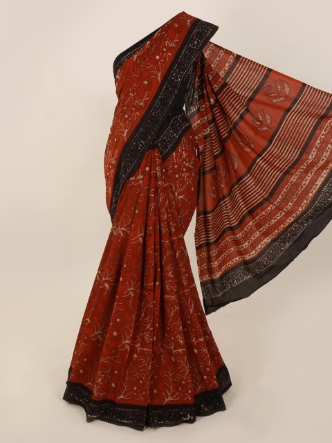 

Pothys Brown & Black Pure Cotton Woven Design Saree