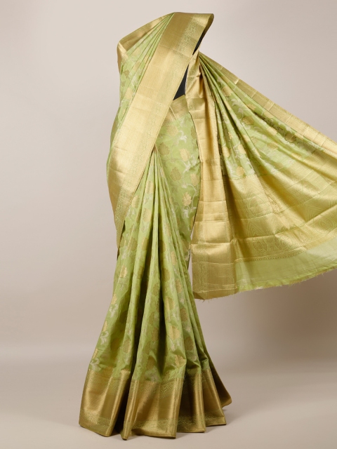 

Pothys Olive Green Woven Design Jute Silk Saree