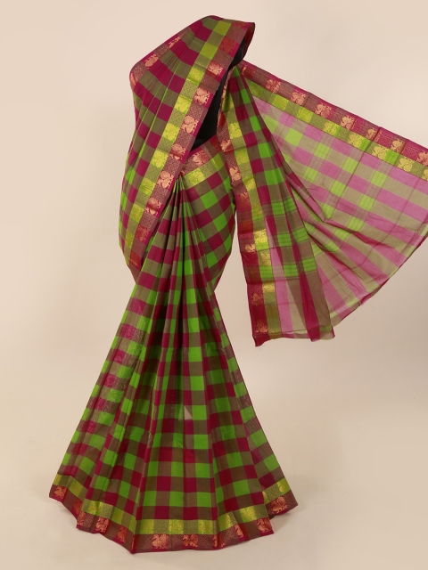 

Pothys Multicoloured Checked Pure Cotton Saree, Multi