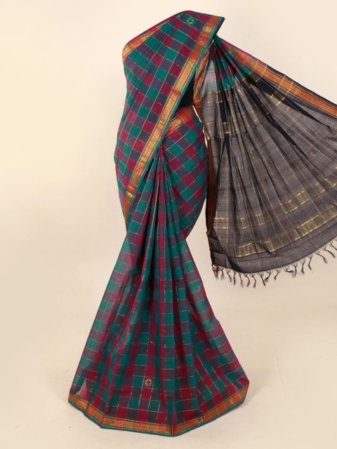 

Pothys Multicoloured Checked Pure Cotton Saree, Multi