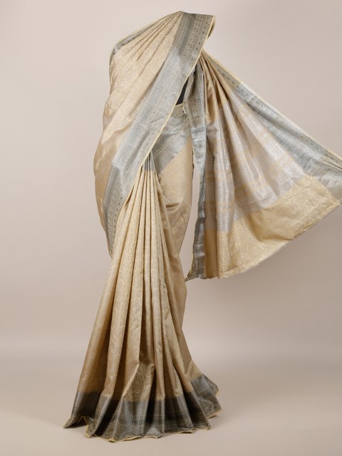 

Pothys Cream-Coloured Woven Design Jute Silk Saree