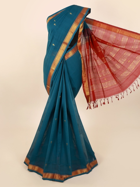 

Pothys Blue Woven Design Pure Cotton Saree