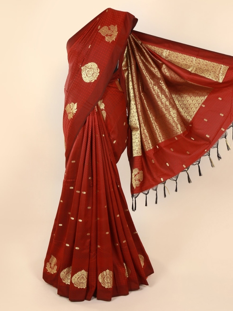 

Pothys Red Woven Design Art Silk Saree