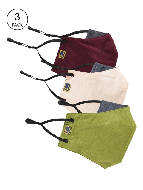 

Balista Unisex Pack of 3 Solid 4-Ply Reusable Cloth Masks, Maroon