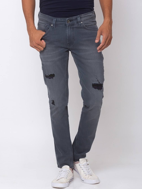 

SPYKAR Men Grey Skinny Fit Mid-Rise Mildly Distressed Jeans
