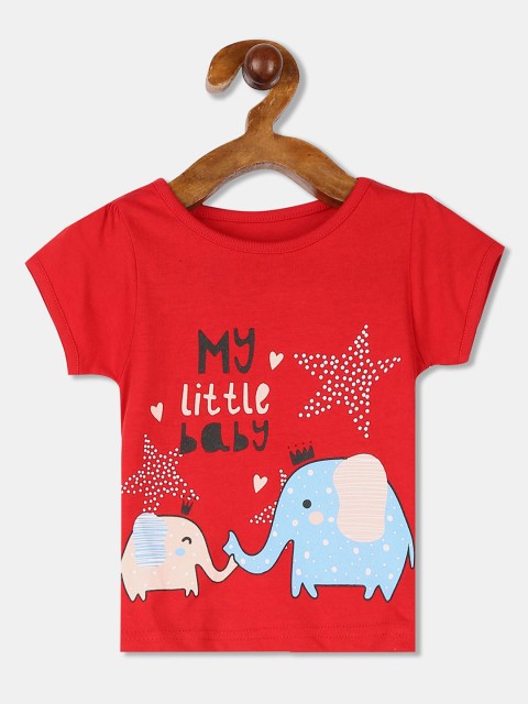 

Donuts Girls Red Printed Round Neck T-shirt