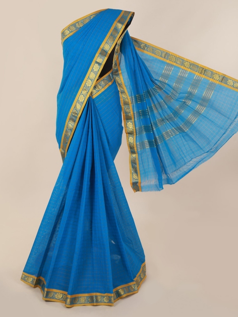 

Pothys Blue Solid Saree