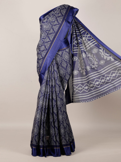 

Pothys Navy Blue Printed Saree