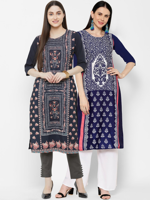 

7Threads Women Multicoloured Printed Straight Kurta, Multi