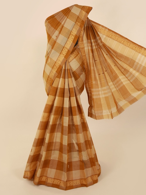 

Pothys Brown Checked Pure Cotton Saree