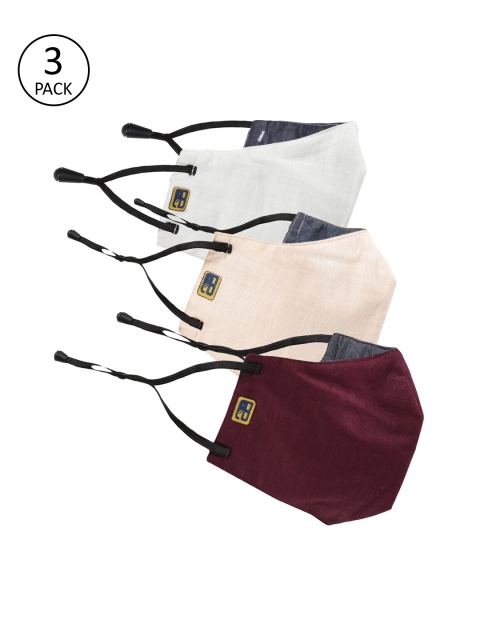 

Balista Unisex Pack Of 3 Solid 4-Ply Reusable Cloth Masks, Maroon
