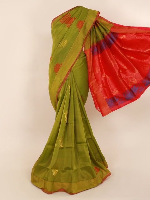 

Pothys Green Woven Design Pure Silk Saree