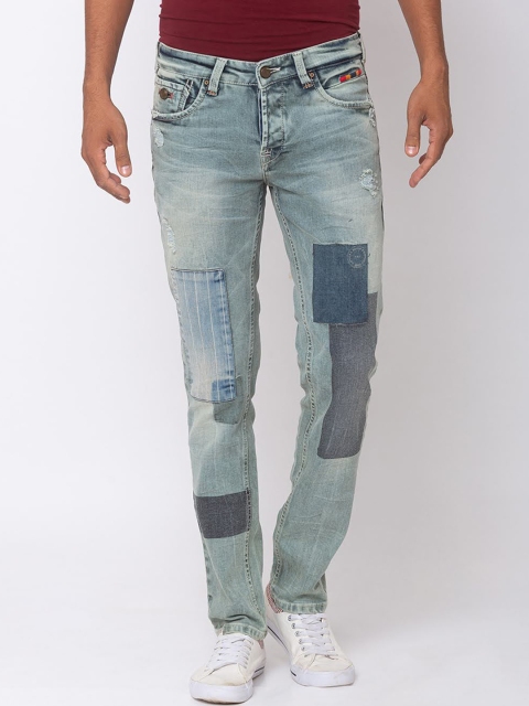 

SPYKAR Men Blue Slim Fit Low-Rise Mildly Distressed Jeans