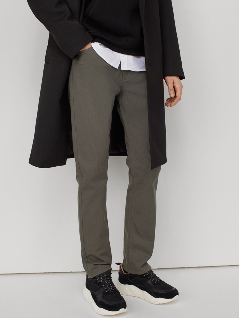 

H&M Men Green Twill Trousers Slim Fit