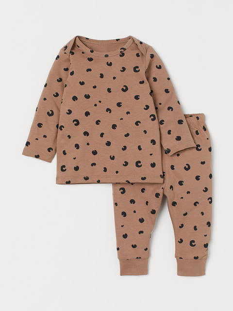 

H&M Kids Beige & Black 2 Piece Cotton Clothing Set