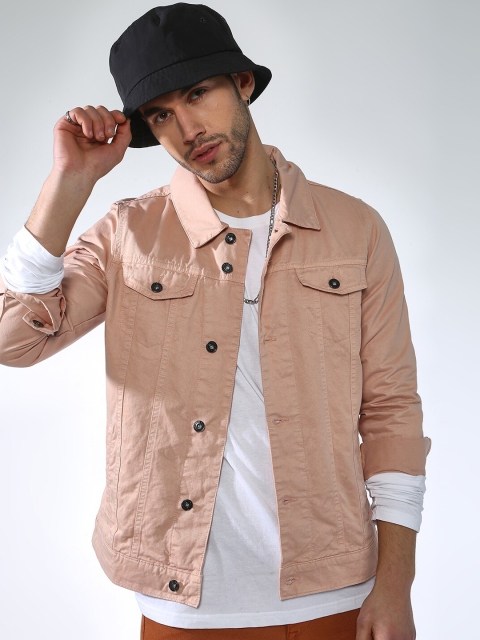 

Blue Saint Men Pink Solid Lightweight Open Front Jacket
