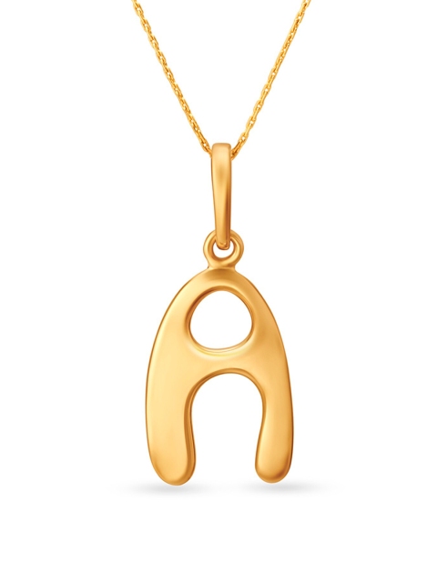 

Mia by Tanishq Women Letter Perfect 'A' Gold Pendant 14 Kt