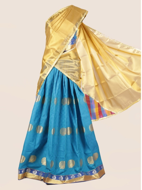 

Pothys Gold-Toned Woven Design Half Saree