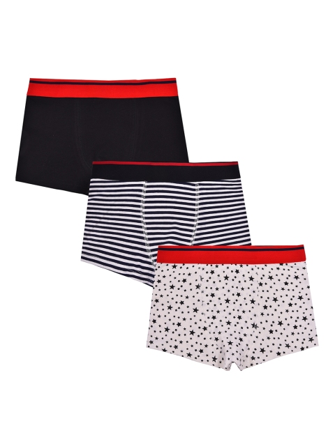 

Charm n Cherish Boys Pack Of 3 White & Black Trunks BWTR10