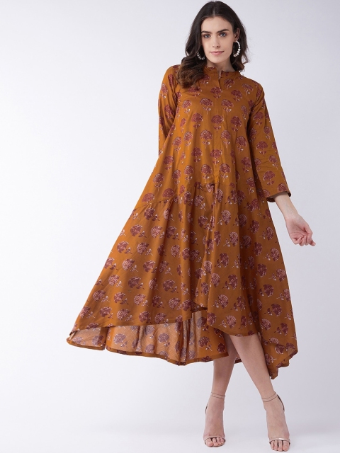 

InWeave Women Brown Printed A-Line Dress