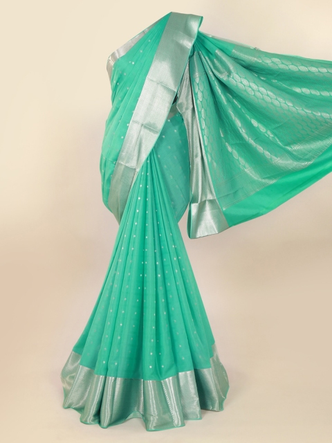 

Pothys Green Pure Silk Woven Design Mysore Silk Saree
