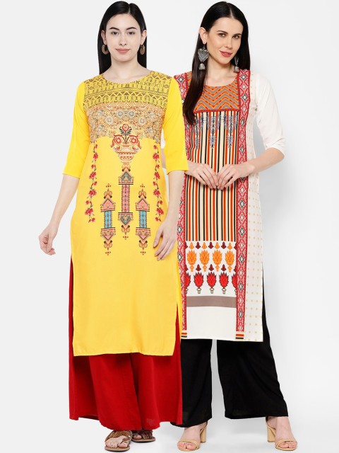 

7Threads Women Multicoloured Printed Straight Kurta, Multi