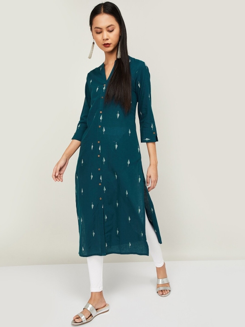

Melange by Lifestyle Women Blue Printed Straight Kurta