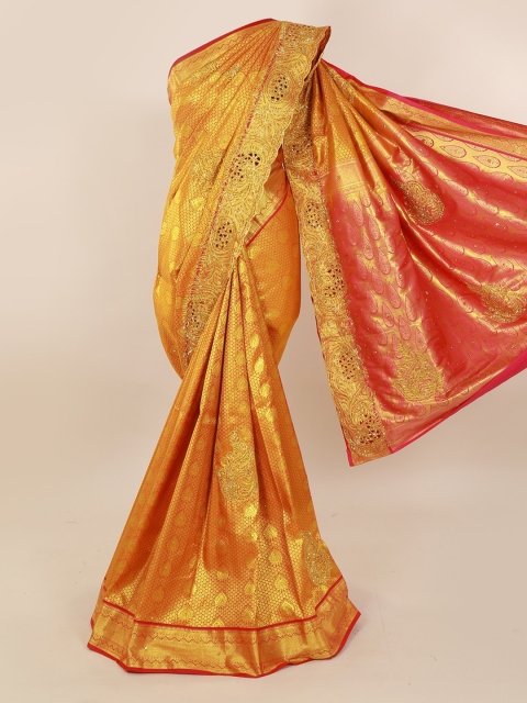 

Pothys Gold-Toned Pure Silk Woven Design Kanjeevaram Saree