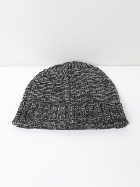

max Men Grey & Black Self Design Beanie