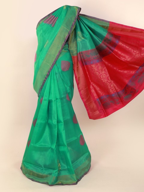 

Pothys Green Woven Design Pure Silk Saree