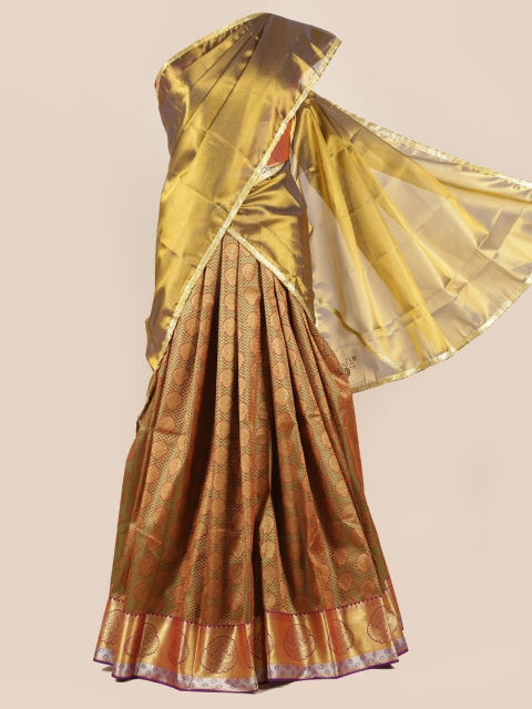 

Pothys Gold-Toned Woven Design Half Saree