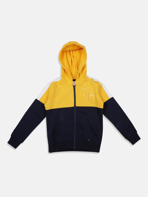 

Blue Giraffe Boys Navy Blue & Yellow Colourblocked Sweatshirt