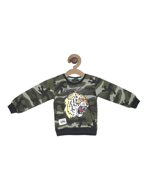 

Actuel Boys Olive Green & Black Camouflage Printed Sweatshirt