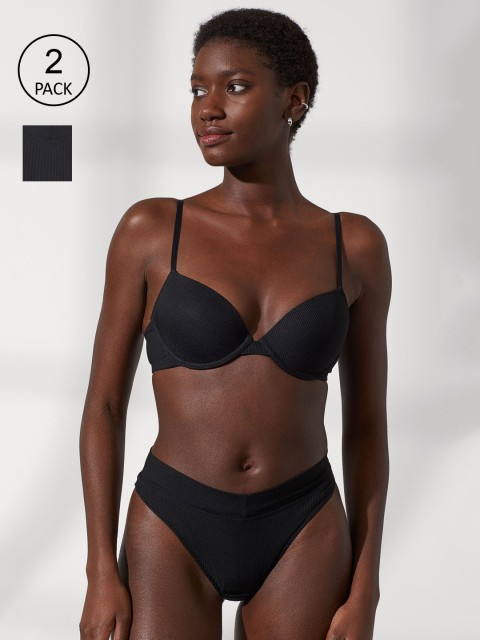 

H&M Women Black Solid 2-Pack Brazilian Briefs